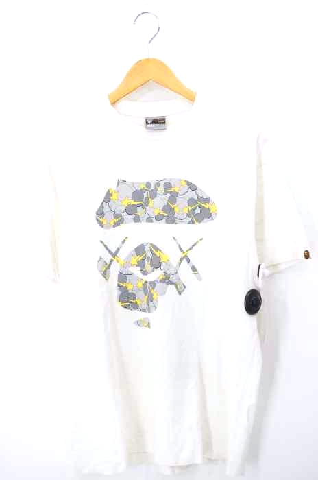 A BATHING APExKAWS（アベイシングエイプカウズ） クラウドサル迷彩柄サル顔Tシャツ メンズ トップス