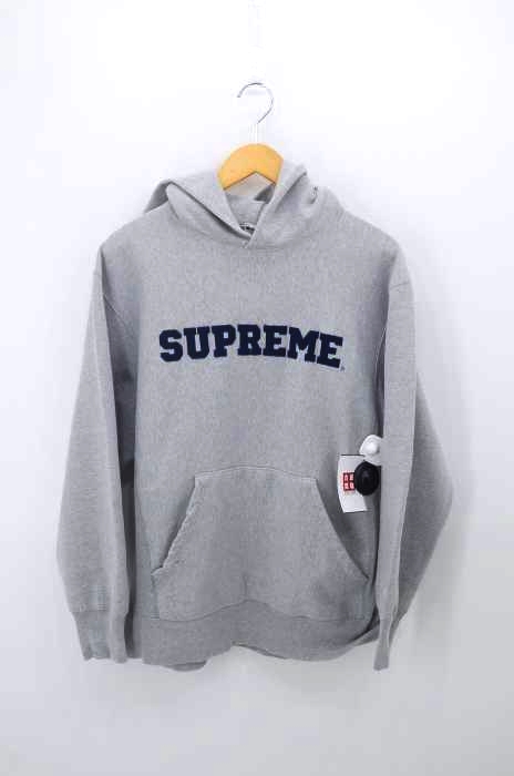 Champion(チャンピオン) 90S 刺繍タグ REVERSE WEAVE フロッキーロゴプリント プルオーバーパーカ メンズ トップス