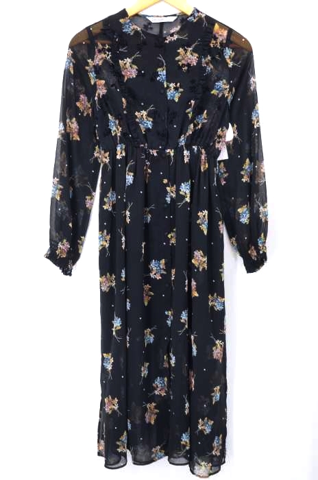 ZARA BASIC（ザラベーシック） ボタニカルシースルーワンピース レディース ワンピース