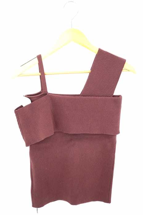 SLY（スライ） ONE SHOULDER HG TOPS ワンショルダーリブニットタンクトップ レディース トップス