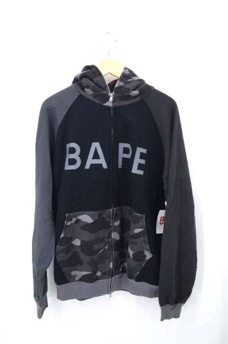 BAPE（ベイプ） カモ柄切替ジップアップパーカ メンズ トップス
