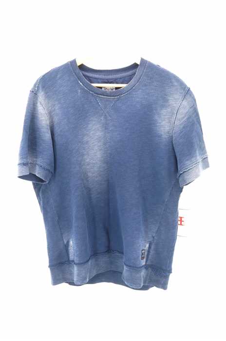 DIESEL (ディーゼル) 前V半袖スウェットシャツ ペイント加工 メンズ トップス
