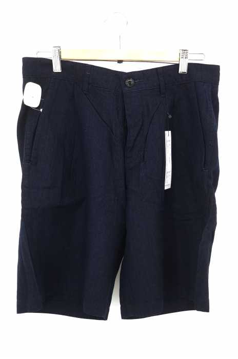 ATTACHMENT （アタッチメント） インディゴCo/Liワッシャーツイル 1タックワイドショーツ メンズ パンツ