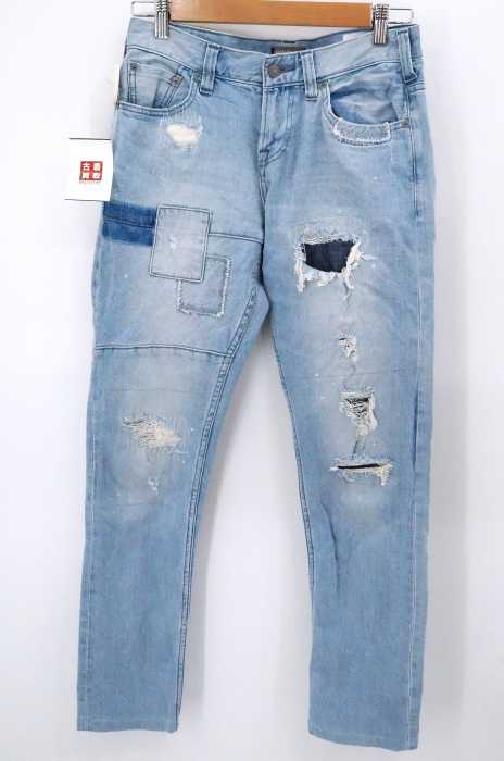 bayflow denim（ベイフローデニム） パッチワーク　ダメージデニムパンツ レディース パンツ