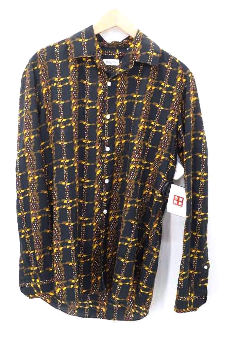 Salvatore Piccolo（サルバトーレピッコロ） シルクコットン 総柄 ロングスリーブ オープンカラーシャツ メンズ トップス