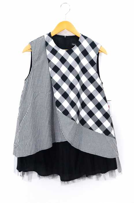 BEAMS BOY（ビームスボーイ） 19SS 裾フリル ギンガムチェックノースリーブブラウス レディース トップス