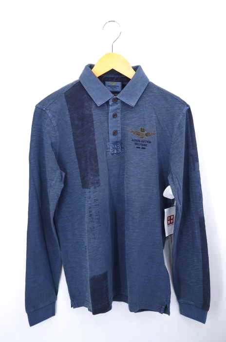 AERONAUTICA MILITARE（アエロナウティカミリターレ） ワッペン長袖ポロシャツ メンズ トップス