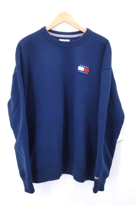 tommy jeans（トミージーンズ） ロゴワッペン装飾クルーネックスウェット メンズ トップス