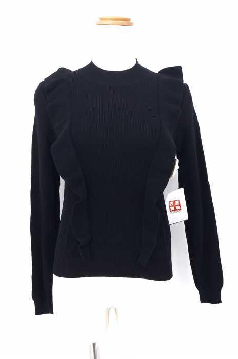 ZARA KNIT（ザラニット） フリルラインリブニット レディース トップス