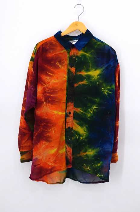 USED古着 (ユーズドフルギ) 総柄シースルーボタンシャツ メンズ トップス