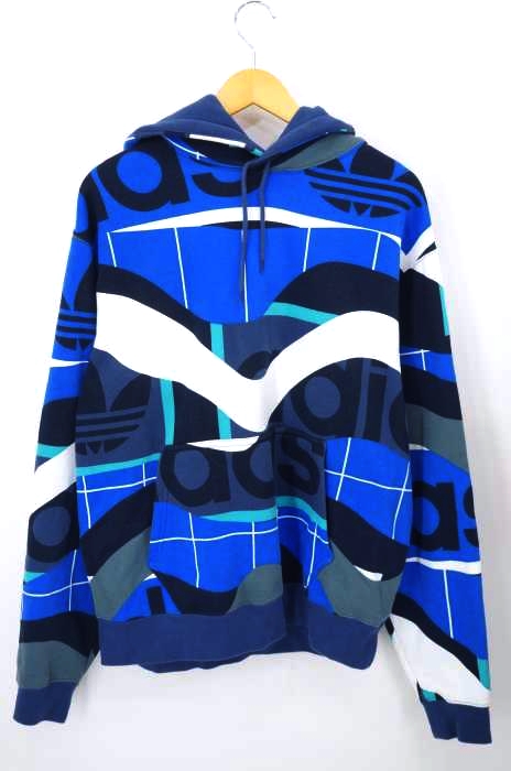 adidas（アディダス） 19AW 総柄プルオーバーパーカー メンズ トップス