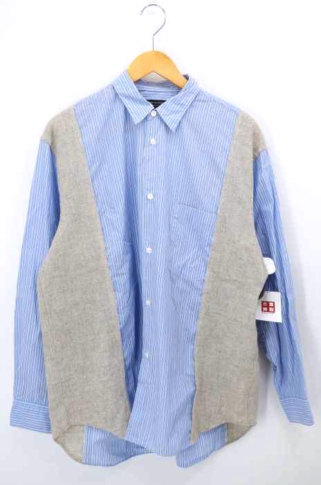 COMME des GARCONS HOMME PLUS(コムデギャルソンオムプリュス) ストライプ 切替 オーバーサイズ シャツ メンズ トップス