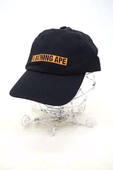 A BATHING APE（アベイシングエイプ） ボックスロゴ刺繍6パネルキャップ メンズ 帽子