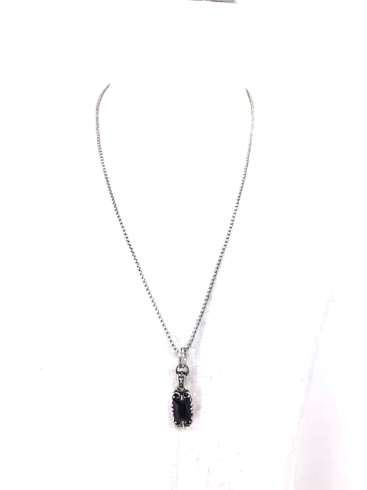 USED古着（ユーズドフルギ） オニキストップ925 シルバーネックレス メンズ アクセサリー