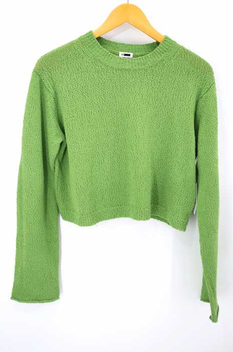 H BEAUTY & YOUTH UNITED ARROWS（エイチビューティーアンドユースユナイテッドアローズ） 20SS BOUCLE SHORT KNIT PULLOVER ショート丈コットンクルーネックニット レディース トップス