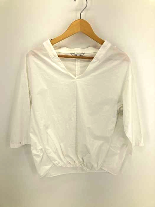 Rouge vif（ルージュヴィフ） 7分袖裾ギャザーVネックブラウス レディース トップス