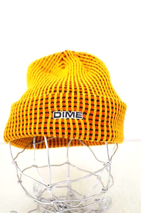Dime（ダイム） LASER BEANIE YELLOW ロゴ刺繍ニットビーニー