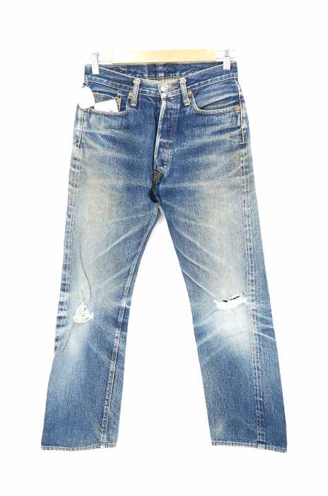 Denime（ドゥニーム） 赤タブ ダメージ加工 フレアパンツ メンズ パンツ