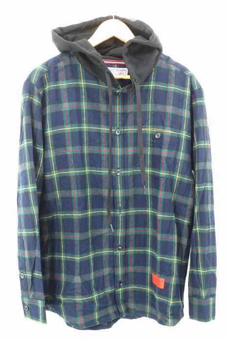 GUESS ORIGINALS（ゲス オリジナルス） フード付 チェック柄ボタンシャツ メンズ トップス