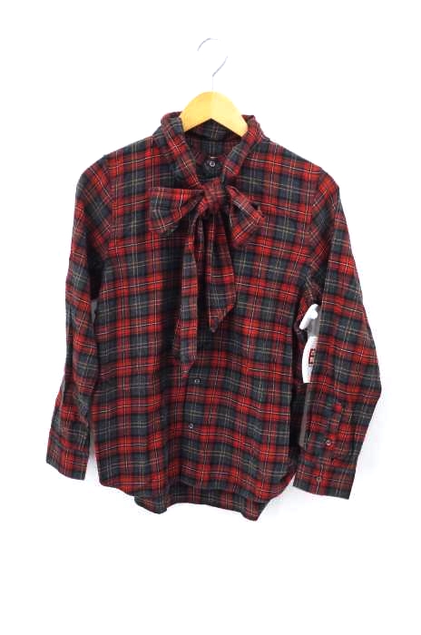BEAMS BOY（ビームスボーイ） チェック　デタッチャブル　アスコット　シャツ レディース トップス