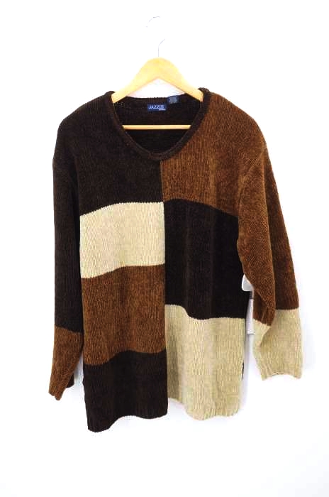 USED古着（ユーズドフルギ） JAZZIE パッチワークモールニット メンズ トップス