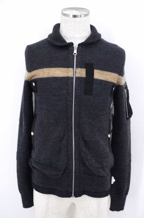 Sacai(サカイ) リバーシブル FACE KNIT MA-1 BLOUSON メンズ アウター
