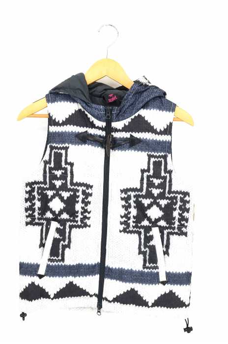 X-girl （エックスガール） TRIBAL PUFF VEST 中綿 フーディ ジップベスト レディース アウター