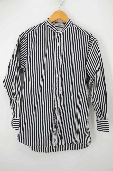 インディヴィジュアライズドシャツ、黒白ストライプ、M相当 individualized shirts（インディヴィジュアライズドシャツ