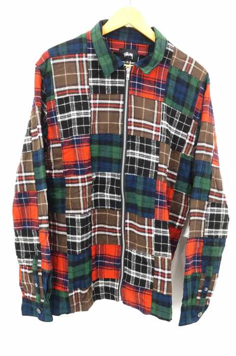 STUSSY （ステューシー） 18AW PATCHWORK ZIP UP L/SL SHIRT メンズ アウター