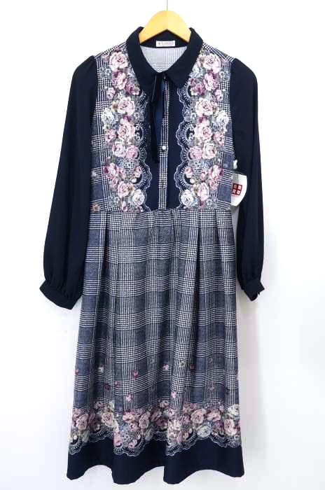 axes femme(アクシーズファム) グレンチェック花柄ワンピース レディース ワンピース