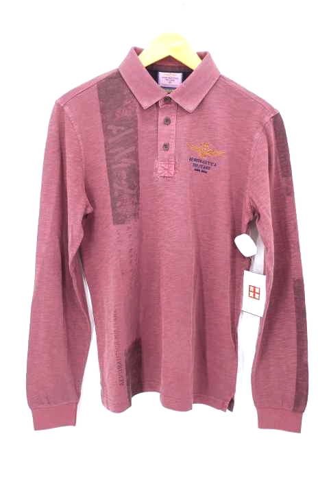 AERONAUTICA MILITARE(アエロナウティカミリターレ) ワッペン長袖ポロシャツ メンズ トップス