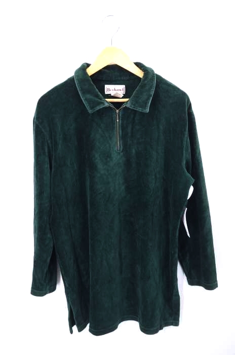 USED古着(ユーズドフルギ) Bechamel ベロアハーフジップトップス メンズ トップス
