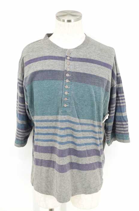 USED （ブランド不明） ビッグシルエットヘンリーネックTシャツ メンズ トップス