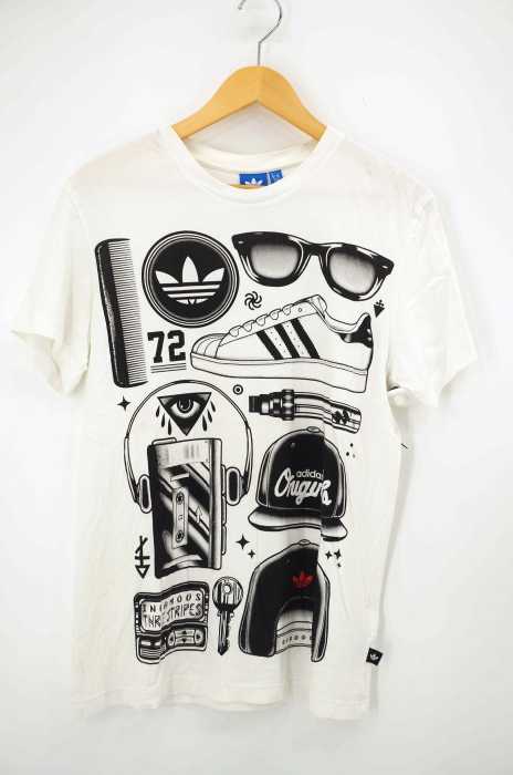 adidas Originals （アディダスオリジナルス） SST LOOK TEE 総柄クルーネックTシャツ メンズ トップス