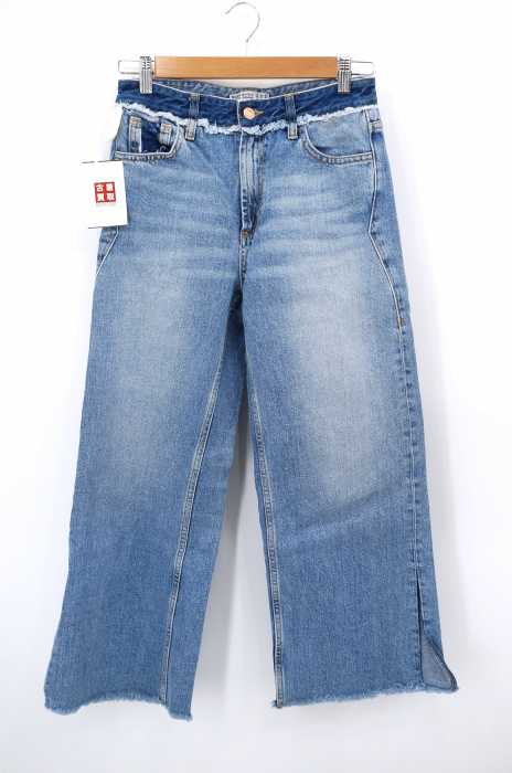 ZARA BASIC （ザラベーシック） フリンジワイドデニムパンツ レディース パンツ