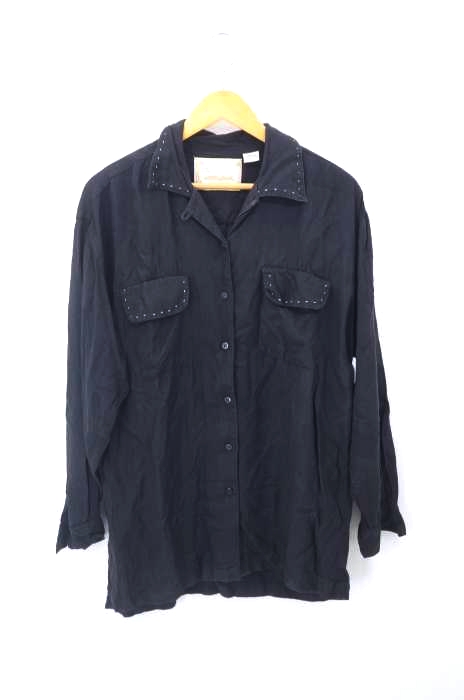 USED古着(ユーズドフルギ) 90S ステッチデザイン フラップポケット レーヨンオープンカラーシャツ メンズ トップス