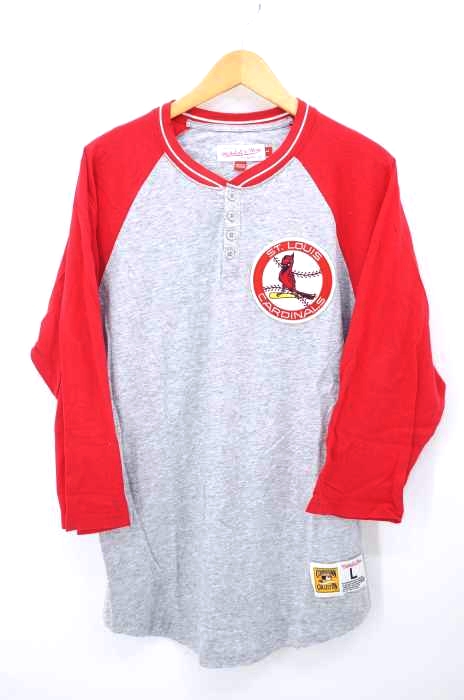 mitchell&ness(ミッチェルアンドネス) ロゴワッペン装飾 ヘンリーネック メンズ トップス