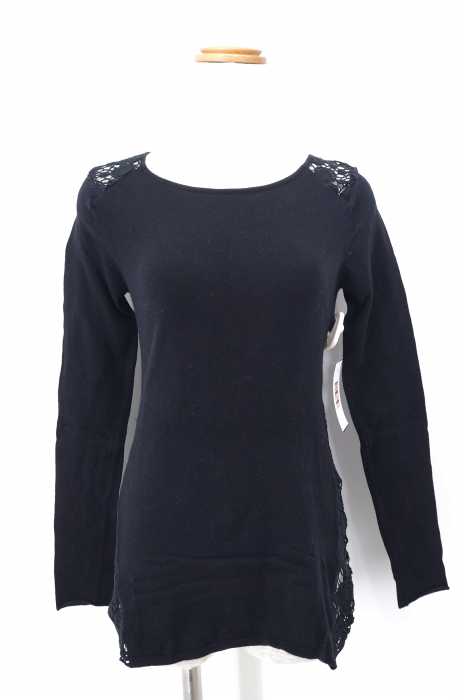 ZARA KNIT(ザラニット) 刺繍レース切替ニット レディース トップス