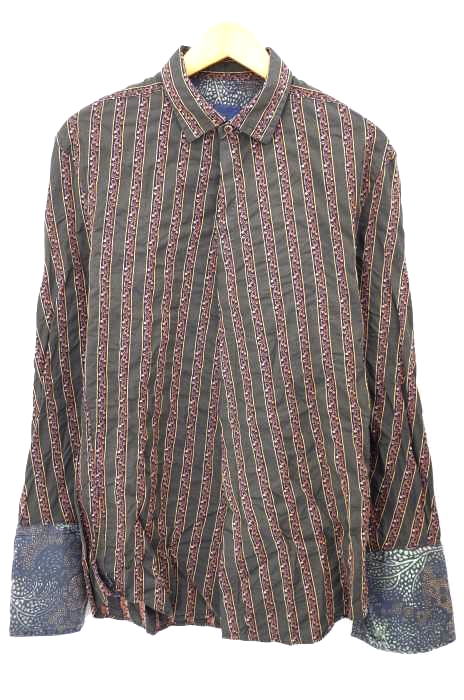 KENZO HOMME（ケンゾーオム） 刺繍ストライプ長袖ダブルカフスシャツ メンズ トップス