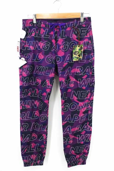 A BATHING APE (アベイシングエイプ) TEXT COLOR CAMO JOGGER PANTS メンズ パンツ