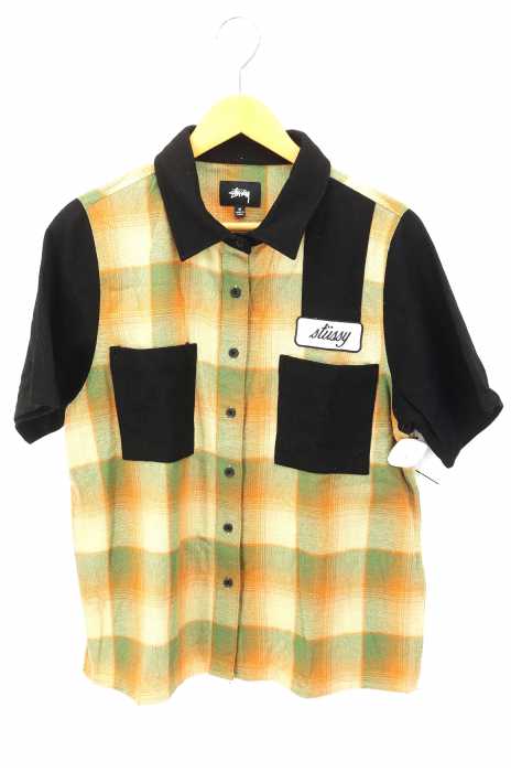 STUSSY (ステューシー) チェック柄ウール混 半袖ボタンシャツ レディース トップス