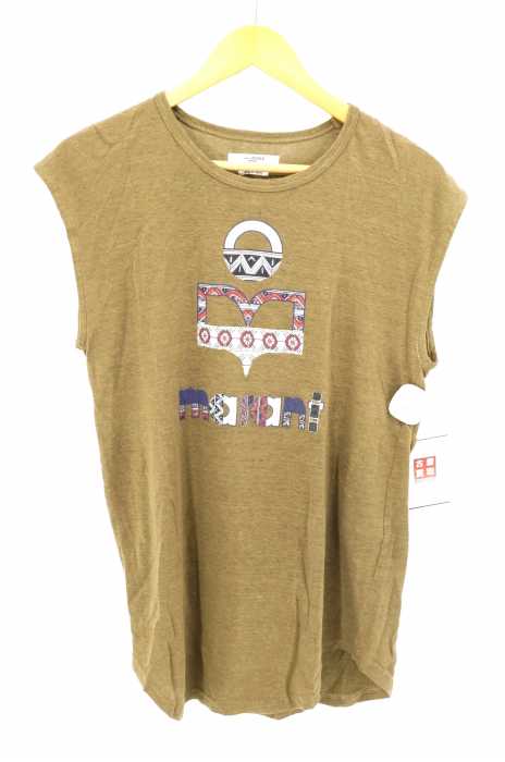 ISABEL MARANT ETOILE（イザベルマランエトワール） プリントノースリーブリネンカットソー メンズ トップス
