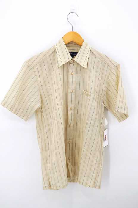 ST.ANDREWS LINKS(フルギ) ウールストライプ半袖シャツ メンズ トップス