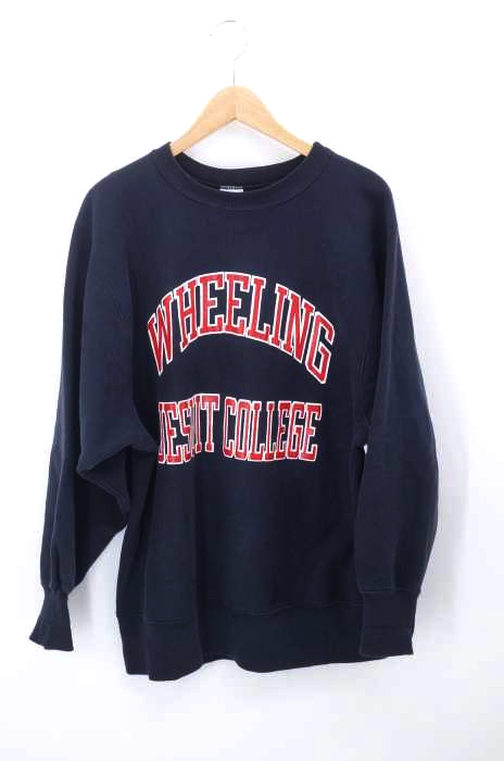 Champion（チャンピオン） 90S USA製 刺繍タグ REVERSE WEAVE WHEELING JESUIT COLLEGE ラバー2段カレッジプリントスウェット メンズ トップス