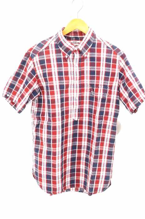 BEAMS  （ビームス） チェック柄 半袖 プルオーバーシャツ メンズ トップス