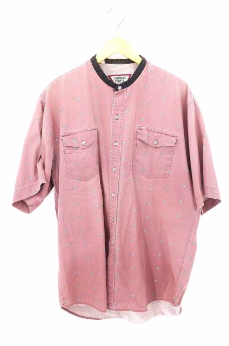 USED古着  （ユーズドフルギ） 総柄 スタンドカラーシャツ メンズ トップス