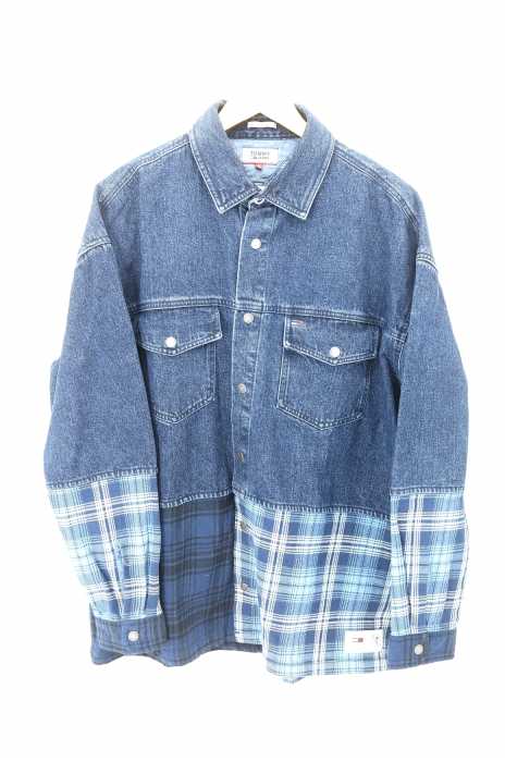 tommy jeans(トミージーンズ) 19SS チェック柄切替デニムシャツ ジャケット メンズ トップス
