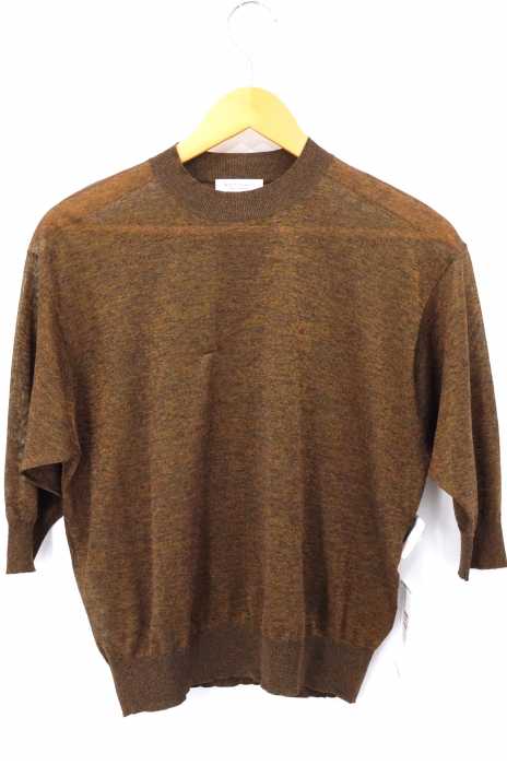 BEAUTY & YOUTH UNITED ARROWS（ビューティーアンドユースユナイテッドアローズ） シアークルーネック5分袖ラメニット レディース トップス