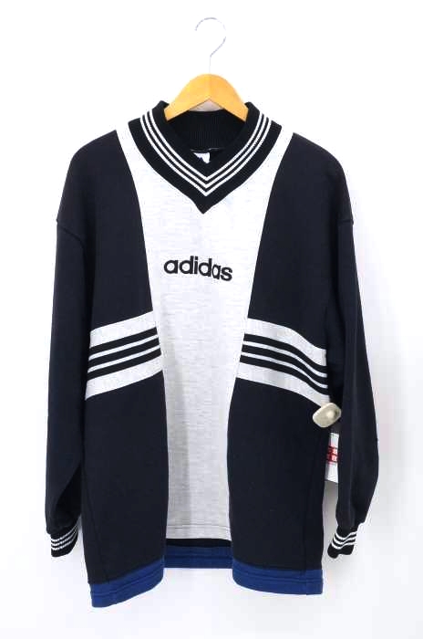 adidas（アディダス） ロゴ刺繍Vネックスウェット メンズ トップス