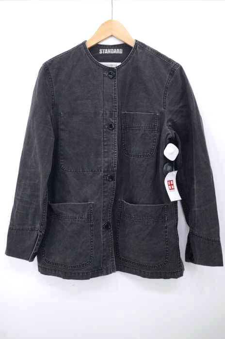MM6 Maison Margiela（エムエムシックス メゾンマルジェラ） ブラックデニムノーカラーカバーオールジャケット レディース アウター